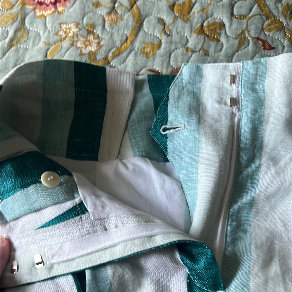 J. Crew Wide Leg Linen Striped Pants - Picture 3 of 6